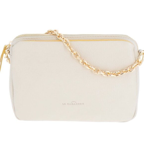 La Bagagerie Emmanuelle White Cowhide Leather Handbag - Picture 2 of 11